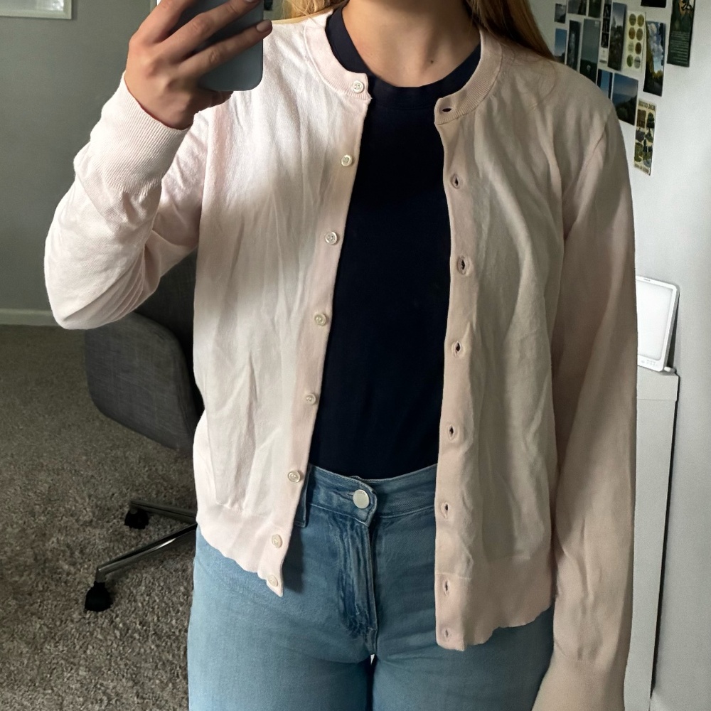 J. Crew Pastel Pink Cardigan Sweater
